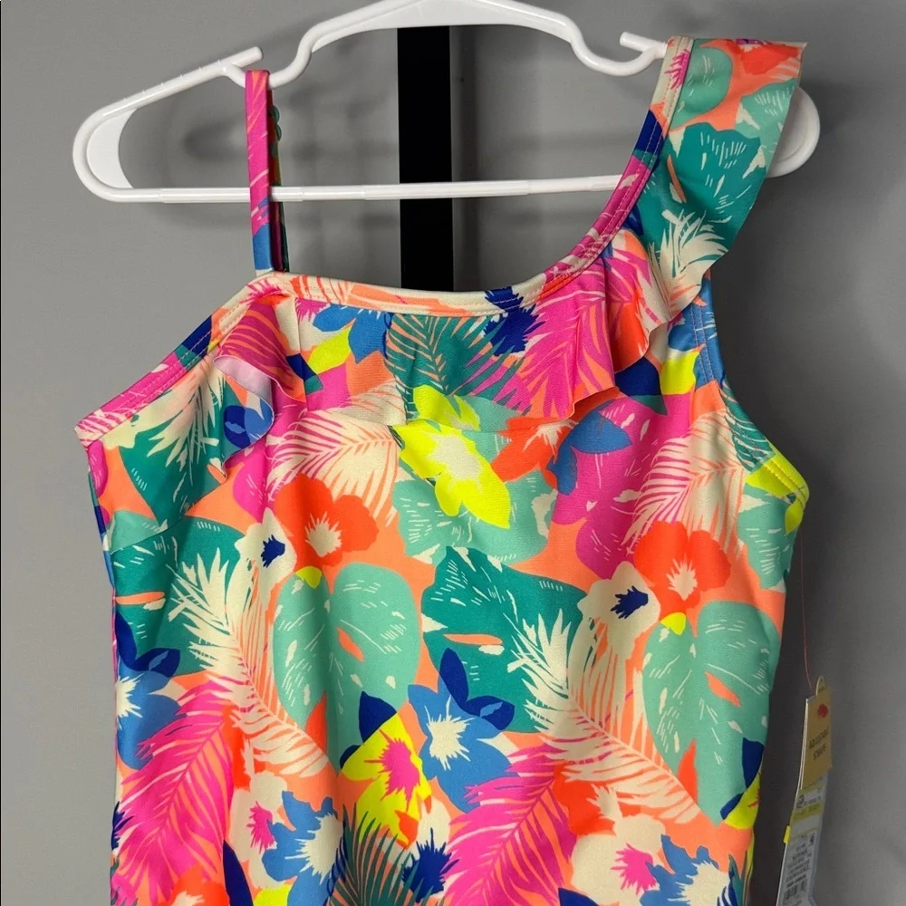 Cat & Jack Abstract One Piece Swim Bathing Suit Size L Large (10/12) New NWT